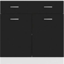Maison Chic Mueble inferior de cocina madera ingeniería negro 80x46x81,5 cm