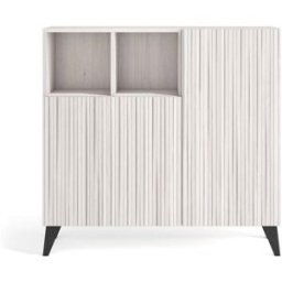 Herdasa Zapatero melamina blanco puertas efecto vallado blanco 87x90x27cm