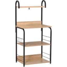 Homcom Estante de cocina 60x40x125 cm madera natural