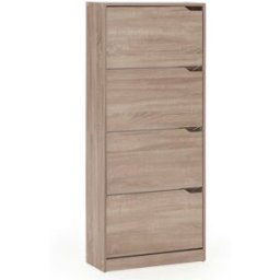 HOMN Mueble zapatero 4 puertas color roble, para 24 pares