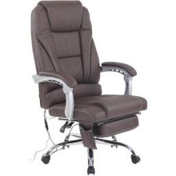 CLP Silla de oficina giratoria regulable en Cuero auténtico Marrón