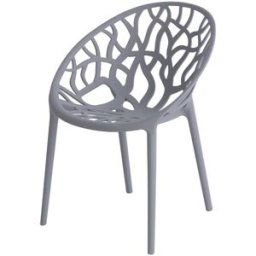Koketto Home Silla de comedor y cocina de polipropileno gris.