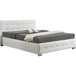 Concept Usine Estructura de cama acolchada blanca con caja de almacenaje 160 x 200 c