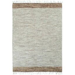 The Deco Factory Alfombra 100% algodón con bandas arena-blanco 190x290