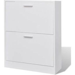 Maison Chic Mueble zapatero,gabinete para calzado madera blanco 63,5x24x81cm