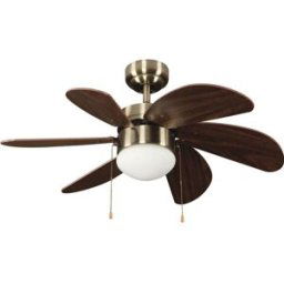 Wonderlamp Ventilador de techo pequeño marrón con luz
