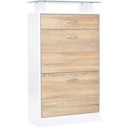 Homcom Mueble zapatero 60x24x105.5 cm madera natural