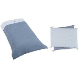Alondra Set nórdico y protector azul para cuna de 70x140 cm