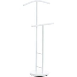 CLP Galán de noche con percha y barra para pantalones Metal Blanco