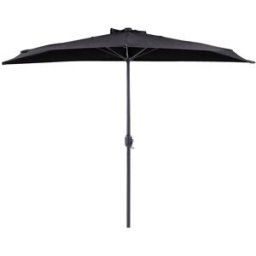 Beliani Sombrilla semicircular 270 cm negro