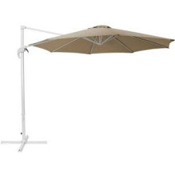 Beliani Sombrilla sin volantes 300 cm arena beige