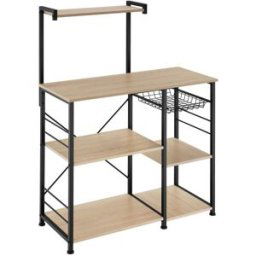 Tectake Estantería cocina estilo industrial 90x40x131,5 cm madera clara