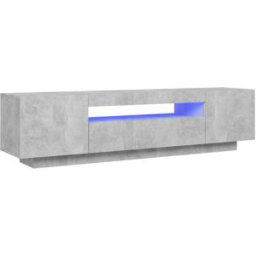 Maison Chic Mueble tv con luces led madera gris hormigón 160x35x40 cm