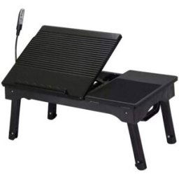 WellHome Mesa auxiliar portátil de plastico negro 56x32x24,5cm