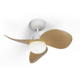 Sulion Ventilador de techo con luz led y palas efecto madera clara