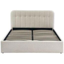 Sorelh Cama con caja de tejido rizado crudo 160x200 con somier incluido