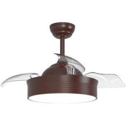 Sulion Ventilador de techo retráctil con luz marrón oscuro