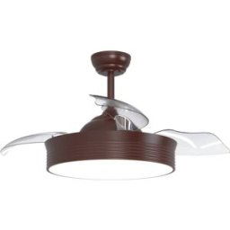Sulion Ventilador de techo retráctil con luz led marrón