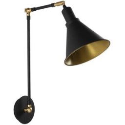 Wonderlamp Aplique articulado negro de metal con luz orientable