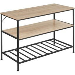 Tectake Estantería cocina estilo industrial 120x60x90,5 cm madera clara