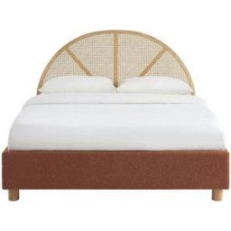 Sorelh Cama con caja 160x200 terracota rizado somier de caña incluido