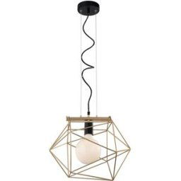Luce Ambiente e Design Lámpara de techo en metal negro y dorado con un solo punto de luz