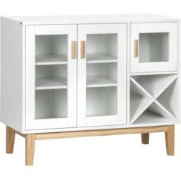Homcom Aparador de cocina 90x37x75 cm madera natural y blanco