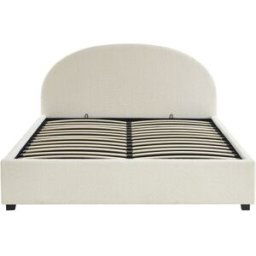 Sorelh Cama con caja de tejido rizado crudo 160x200 con somier incluido