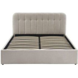 Sorelh Cama con caja terciopelo beige arena 160x200 somier incluido