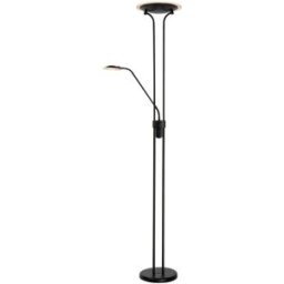 Lucide Lámpara de pie con luz de lectura en metal negro 180cm