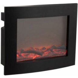 J-line Chimenea decorativa con luces led de plástico negro de 40x17x41cm