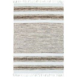 The Deco Factory Alfombra 100% algodón color arena-blanco 190x290