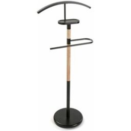 Versa Home Galán de noche moderno en metal y bambú negro
