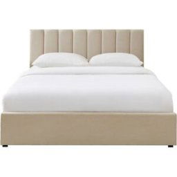 Sorelh Cama con caja 160x200 tejido beige con somier incluido