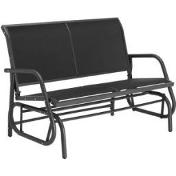 Tectake Columpio oscilante de 2 plazas y 300 kg 121x72x86,5 cm negro