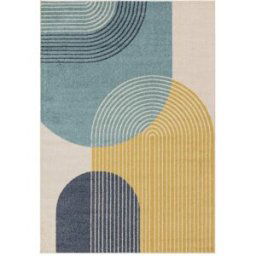 Novatrend Alfombra moderna tejida plana azul 160x230 cm