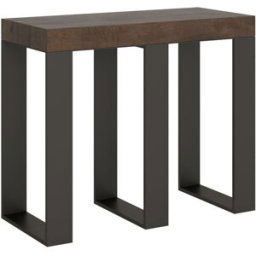 Itamoby Consola extensible 90x40/300 cm efecto madera nogal, hierro