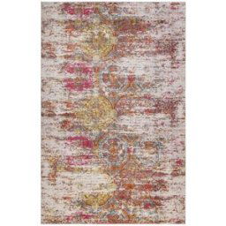 Wecon Home Alfombra plana con motivo vintage multicolore rosa 140x200