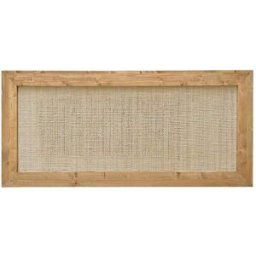 NATYAL Cabecero de rafia natural y madera maciza en tono roble 100x74cm