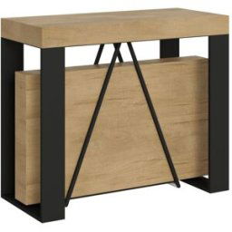 Ityhome Consola extensible 90x40/300cm effecto madera, roble natural