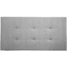 Decowood Cabecero tapizado de poliester con botones en color gris de 200x80cm