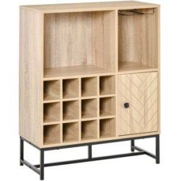 Homcom Aparador de cocina 76x35x97 cm madera natural