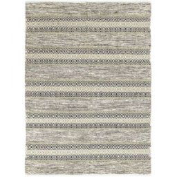 The Deco Factory Alfombra 100% algodón blanco y arena 160x230