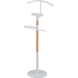 Hispanohogar Galán de noche de madera roble y blanco 110x45x28 cm