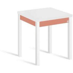 Portus Mesa cocina extensible libro 65(130)x65 cm salmón pata blanco