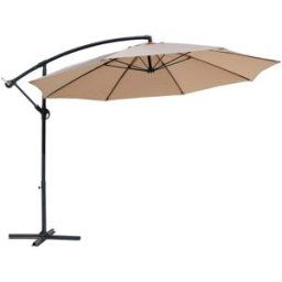 Mobili Rebecca Sombrilla de jardin 3x3 mt en acero y poliéster beige