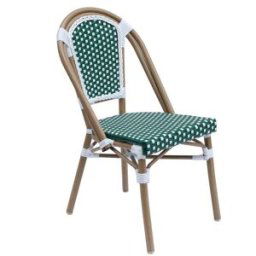 Oviala Silla de jardín de ratán y aluminio verde