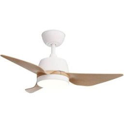 Sulion Ventilador de techo con luz led con aspas efecto madera