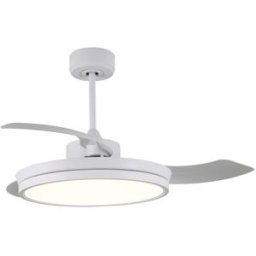 Wonderlamp Ventilador de techo led blanco con aspas plegables y mando