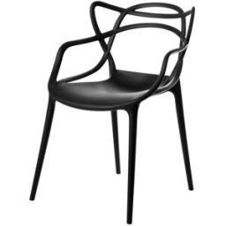 Koketto Home Sillas de cocina de polipropileno negro